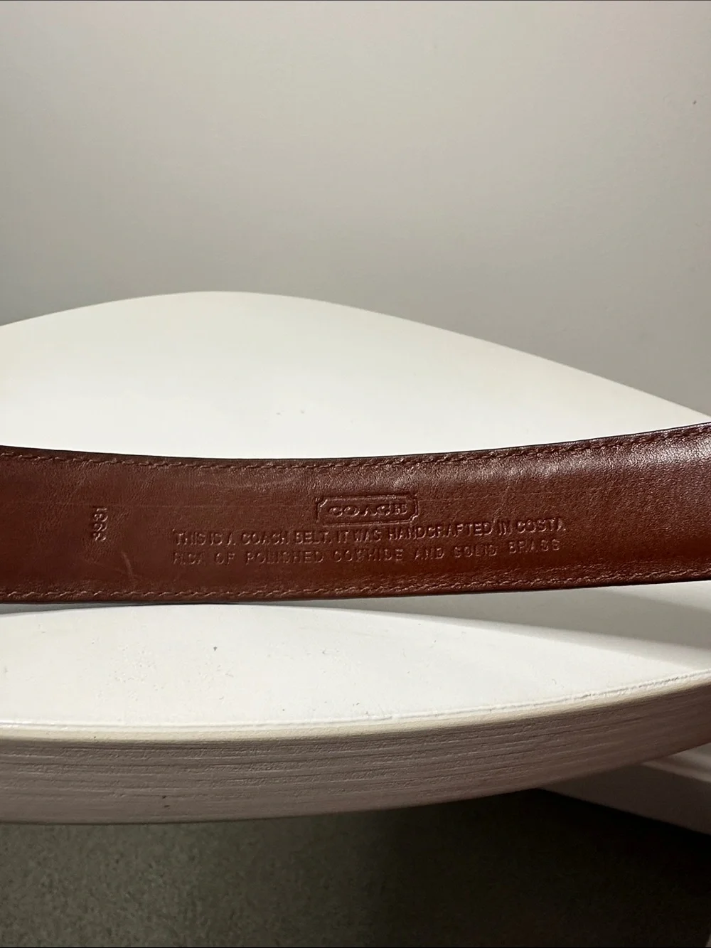Men’s Coach Genuine Cowhide Leather Belt with Brass Buckle